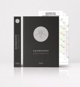 Livre Kairoscope avec aperçu du calendrier digital